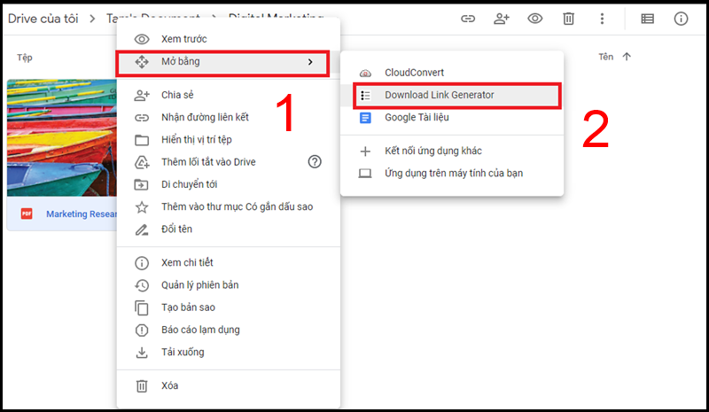 Chọn Mở bằng và chọn Download Link Generator